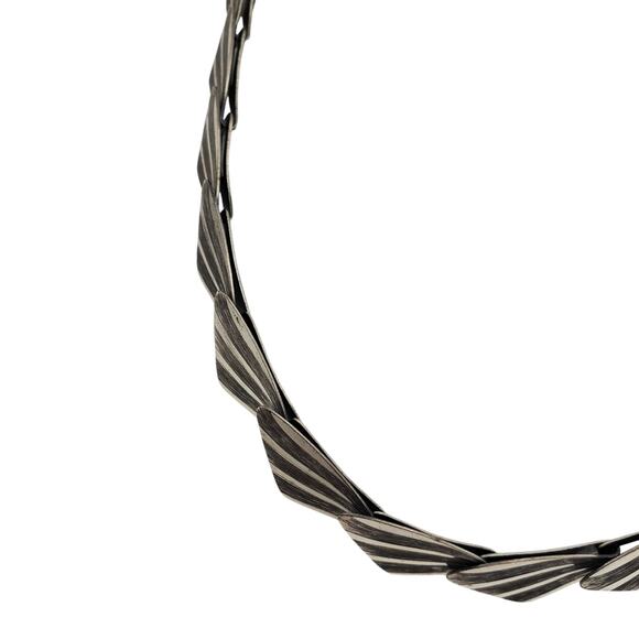 1930s Sterling Silver Deco Necklace 925 Moser Pfeil Germany Wing Fan Link 22g MP - Picture 10 of 13